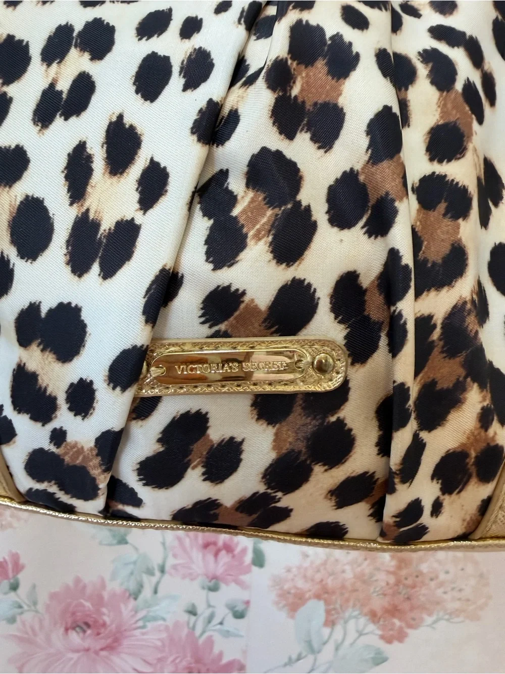 Y2K Leopard Print Satchel with Gold Accents - Women's Handbag
